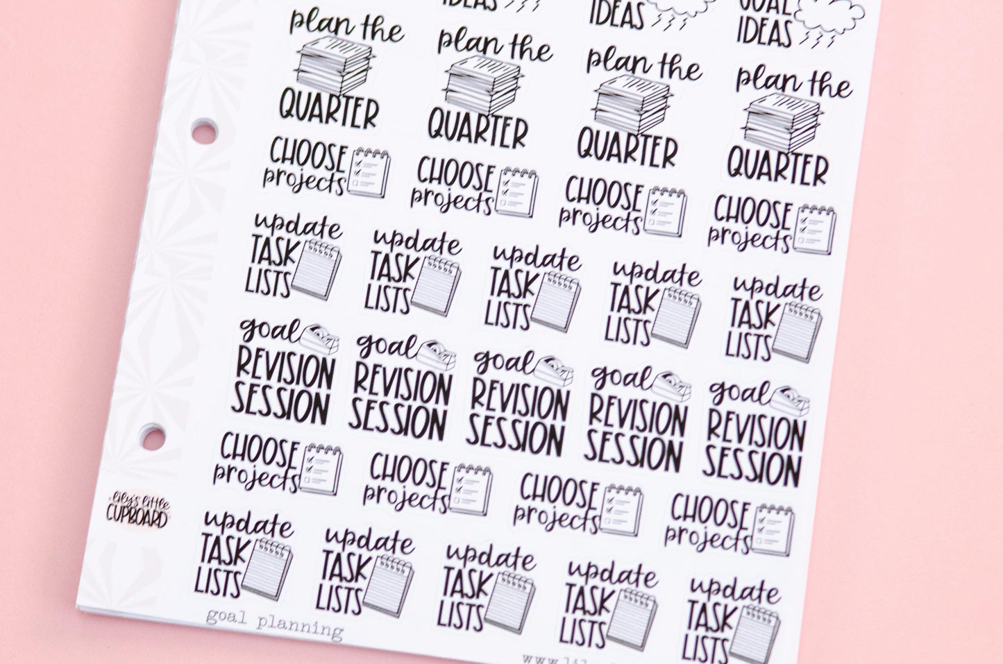 Quarterly Goal Planning Stickers  | Goal Setting Task Script Stickers | Adulting Stickers | Functional Deco Stickers