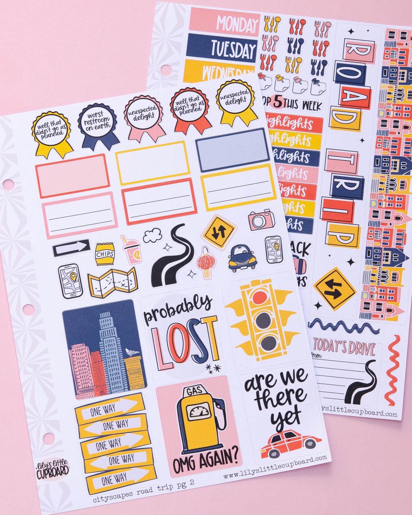 Cityscapes Road Trip Weekly Planner Kit | Weekly Sticker Kit | Travel Planner | Road Trip Planner | Vertical it | A la Carte Planner Kit