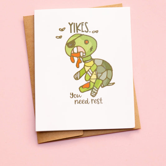 Get Well Soon Zombie Card | Get Well Card | Encouragement Card | Cute Greeting Card | A2 Card | Printed Support Card | Friendship Card