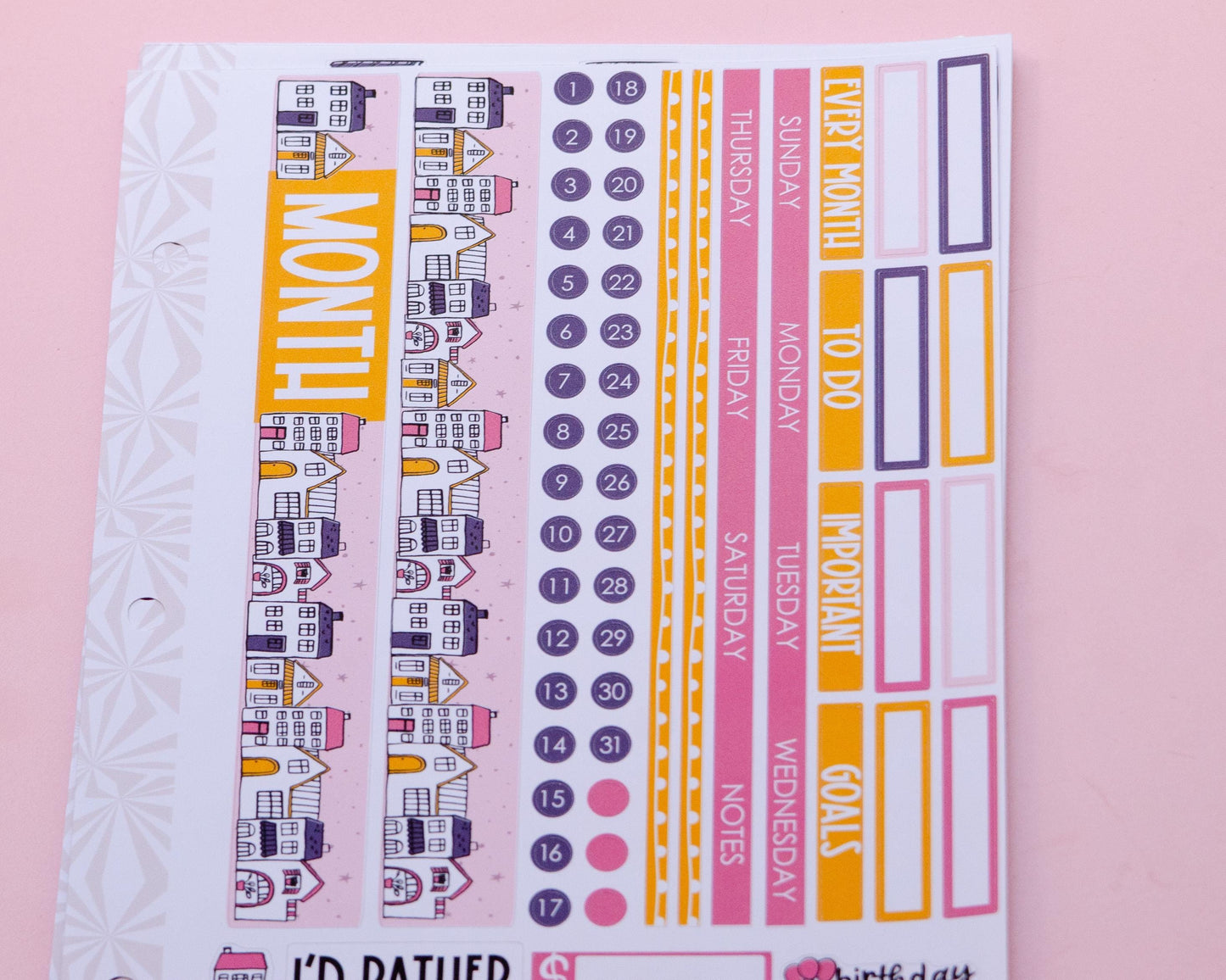 Let's Stay Home Simple Monthly Kit | Monthly Spread Planner Kits | Monthly Planner Sticker Kits