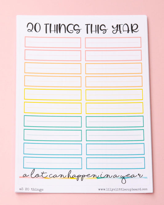 20 Things Bucket List Planner Stickers l Full Page Sticker | A5 Full Page Sticker | Dashboard Full Page Sticker | Notes Page Stickers