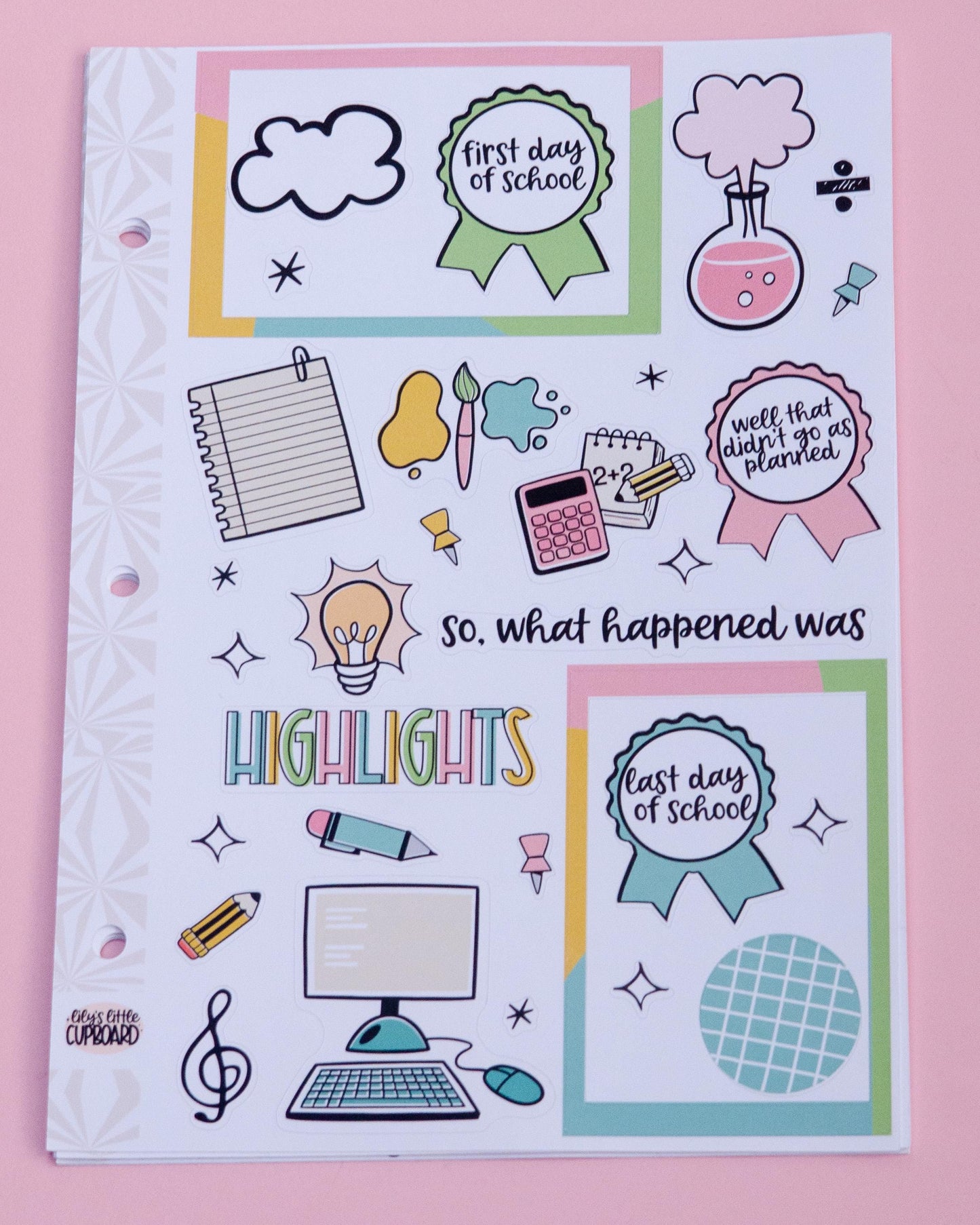 Curiouser and Curiouser Back to School Journaling Sticker Kit | Memory Keeping | Journal Stickers | Cute School Planner Kit