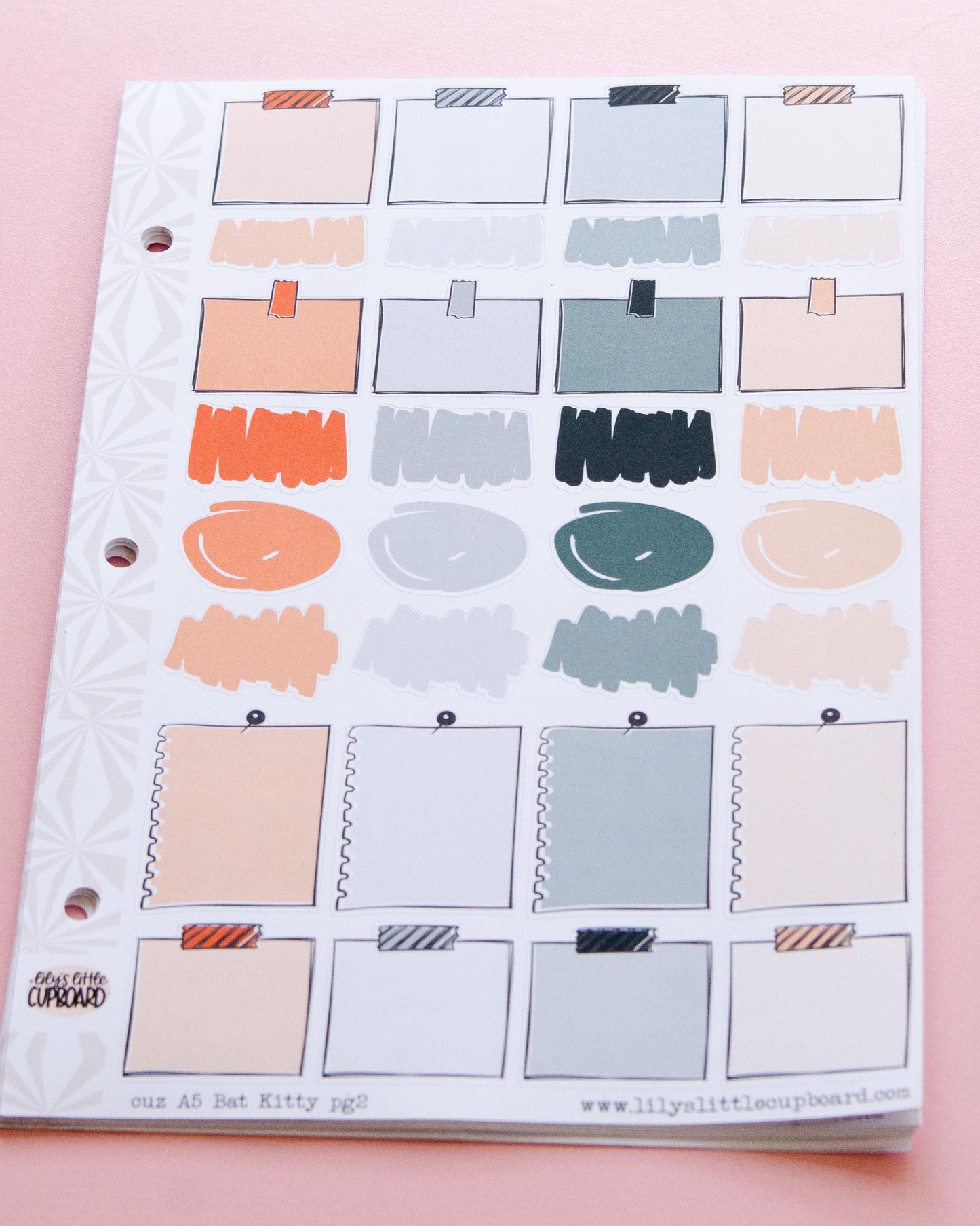 Bat Kitty Halloween Planner Stickers: Hobonichi Cousin A5 Weekly Kit