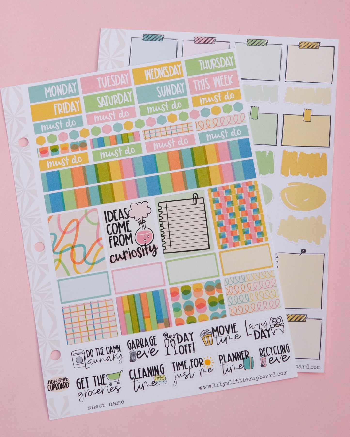 Curiouser and Curiouser Hobonichi Cousin-A5 Weekly Sticker Kit | Back to School Sticker Kit | A5 Weekly Planner Sticker Kit