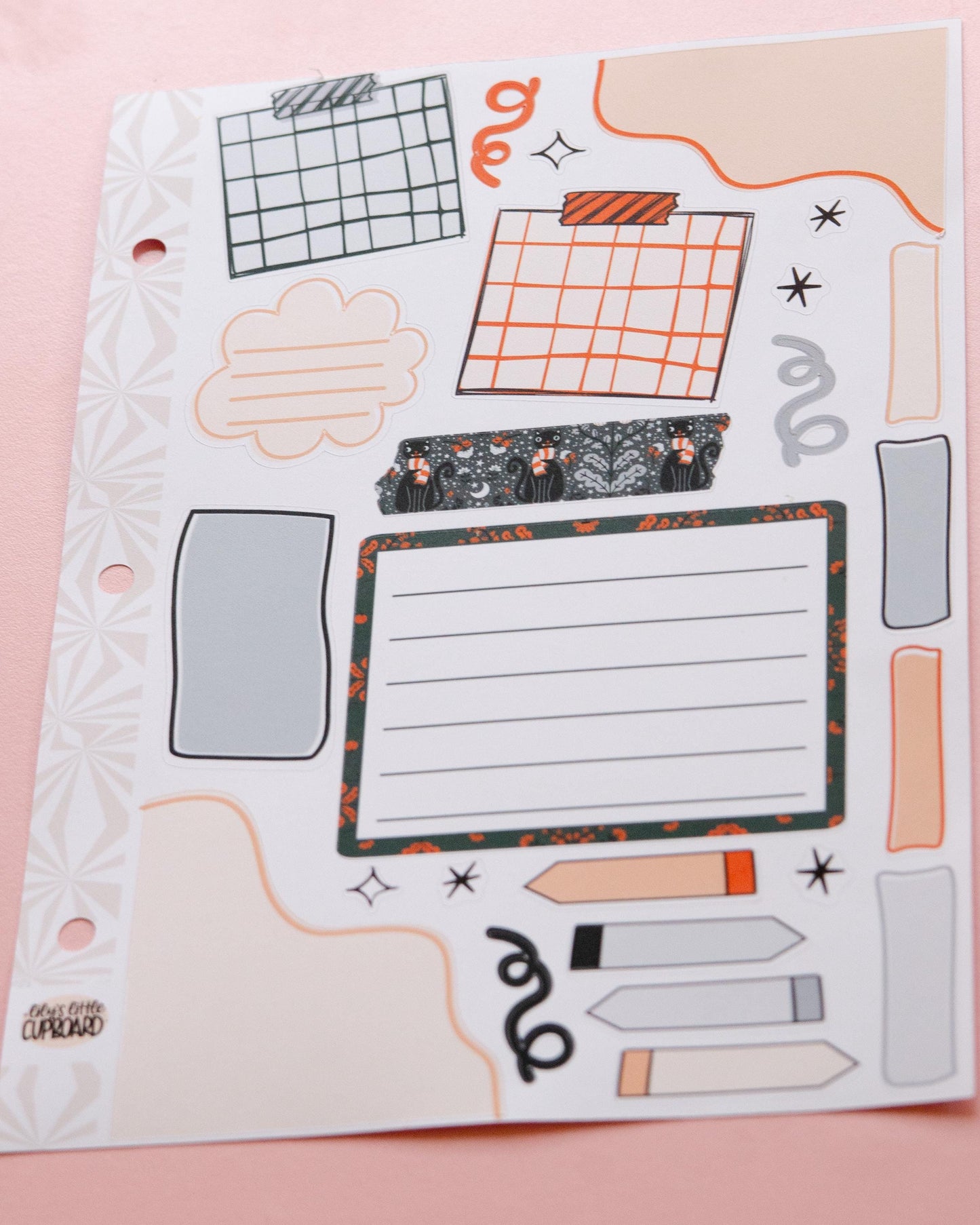 Bat Kitty Halloween Journaling Sticker Kit: Jumbo Planner Stickers