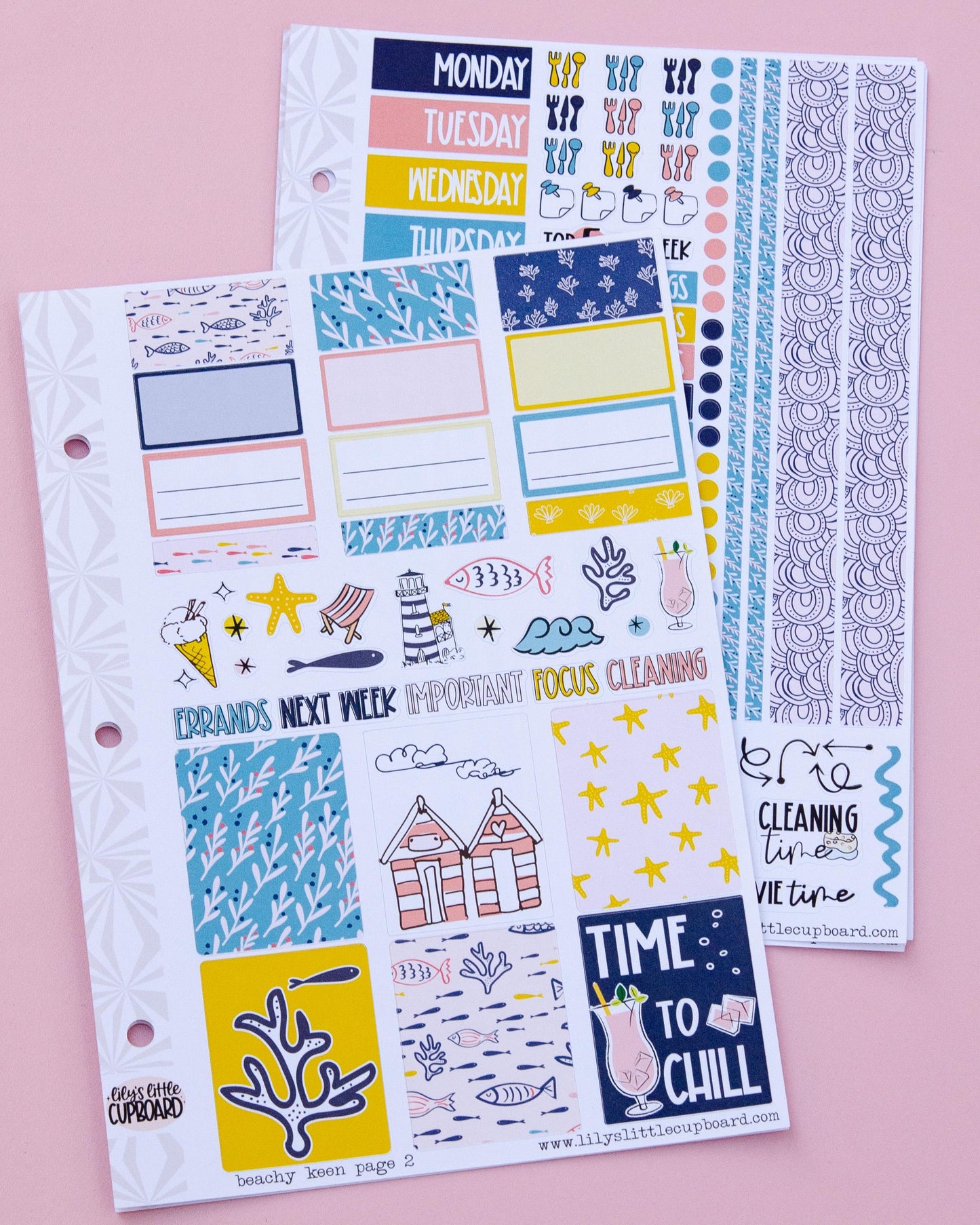 Beachy Keen | Weekly Sticker Kit | Summer Planner Kit | Beach Day Stickers | Ocean Sticker Kit A la Carte Planner Kit