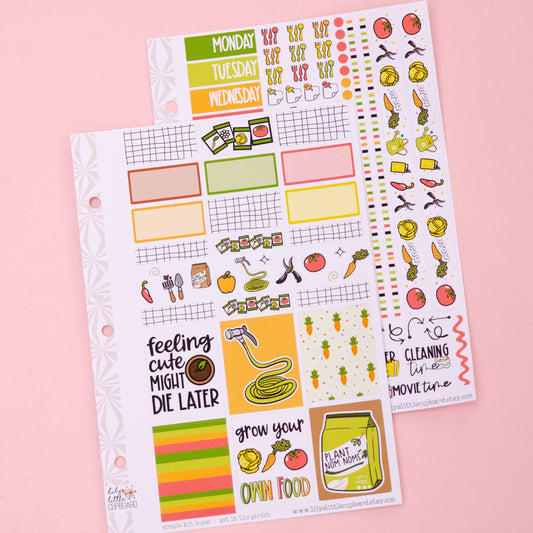 Simple Weekly Kit in Get in the Garden | Spring Weekly Planner Sticker Kit | Gardening Two-Page Sticker Set | A la Carte Mini Kits | Spring