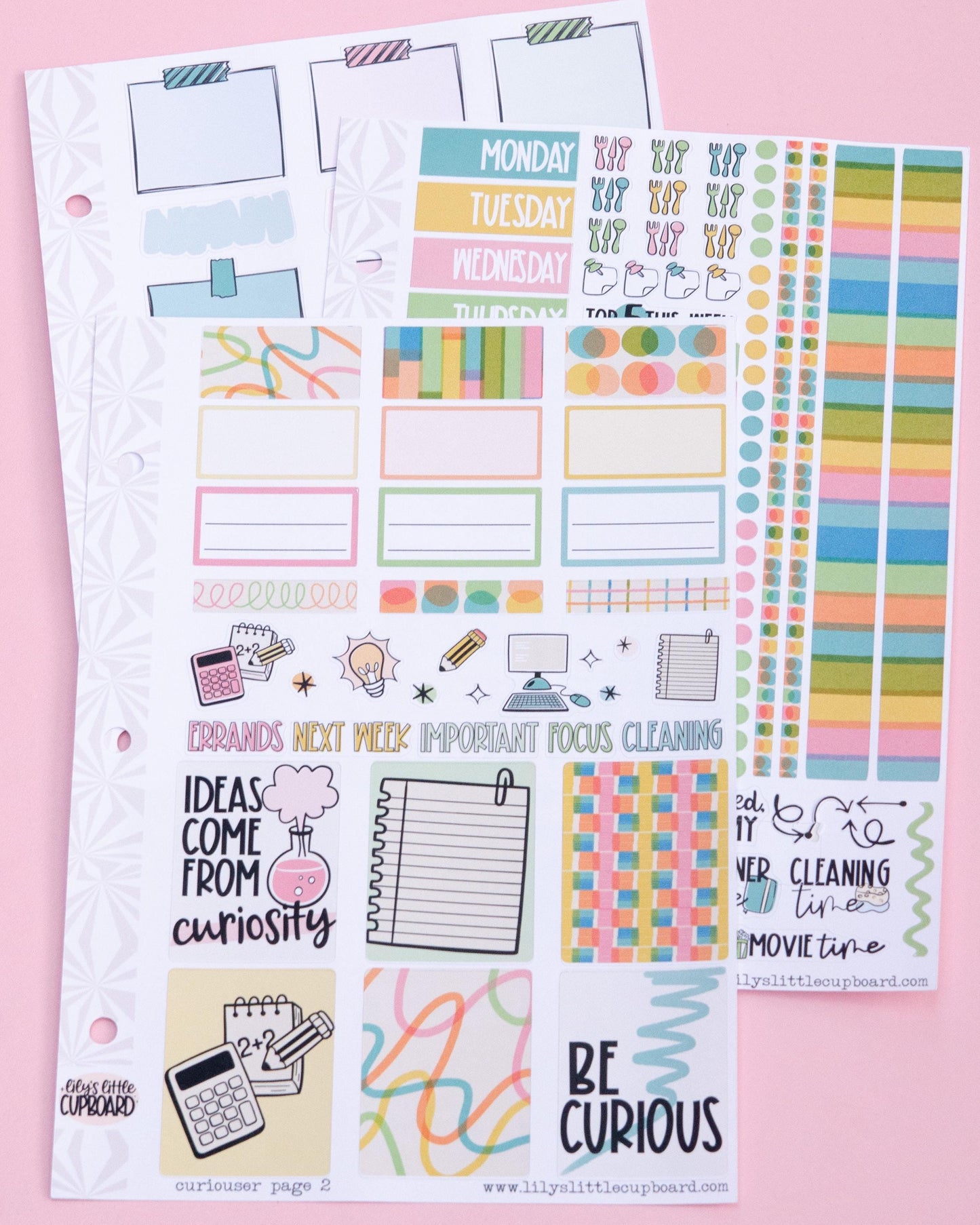Curiouser and Curiouser Vertical Weekly Sticker Kit | Back to School Weekly Planner Sticker Kit | A la Carte Mini Kits | Weekly Planner Kit