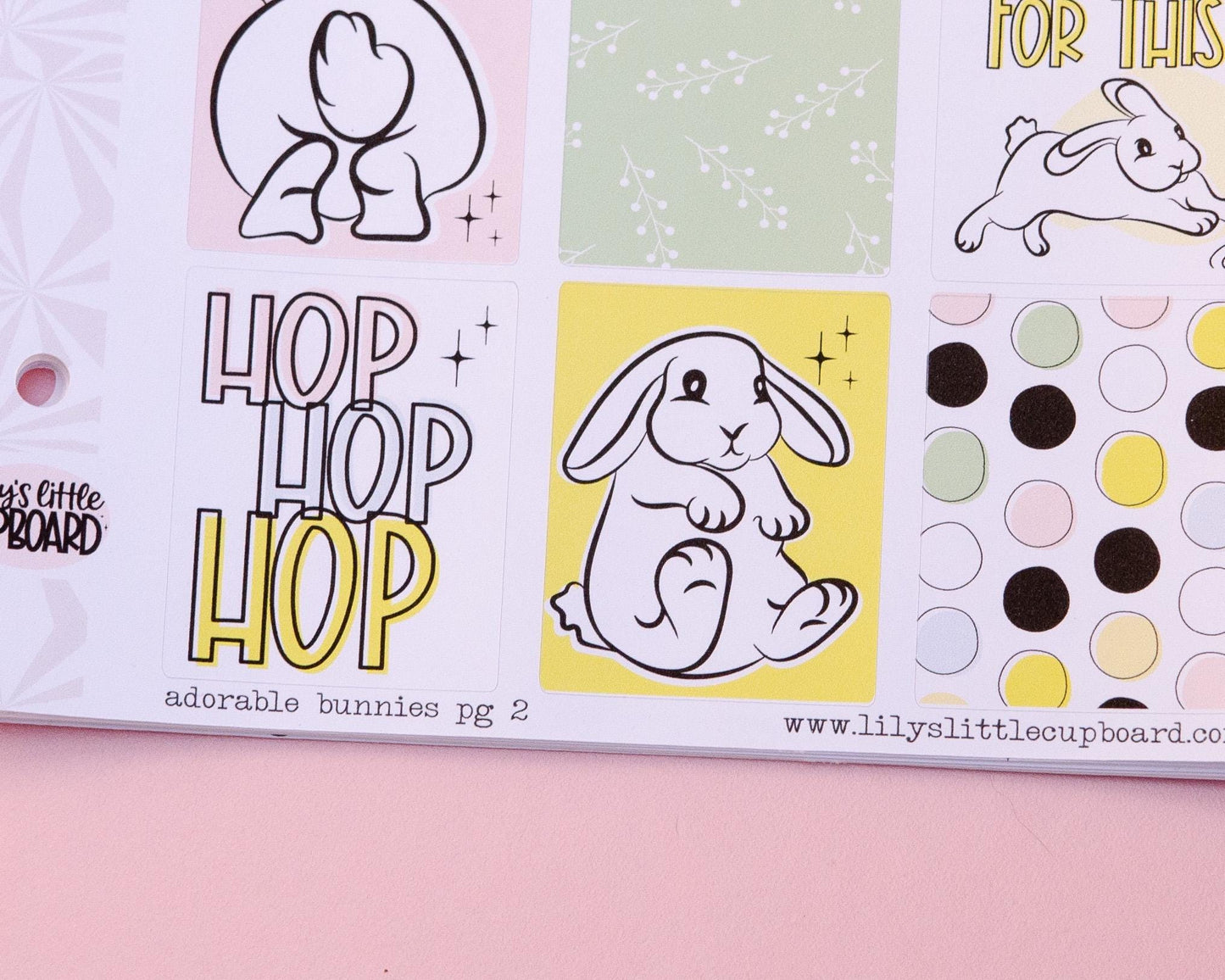 Adorable Bunnies | Weekly Sticker Kit | Spring Planner Kit | Cute Bunny Stickers Stickers | Pastel Bunny Sticker Kit A la Carte Planner Kit