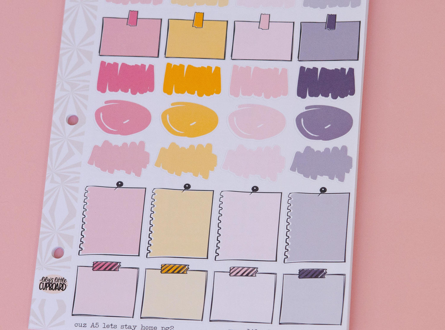 Let's Stay Home Hobonichi Cousin and Other A5 Weekly Sticker Kit in | Cozy Day Sticker Kit | A5 Weekly Sticker Kit | Home  Planner Cute