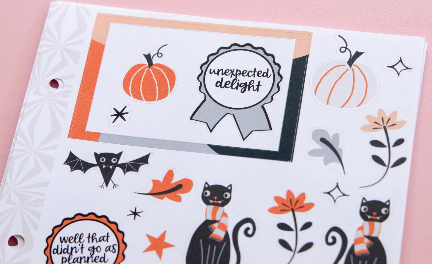 Bat Kitty Halloween Journaling Sticker Kit: Jumbo Planner Stickers