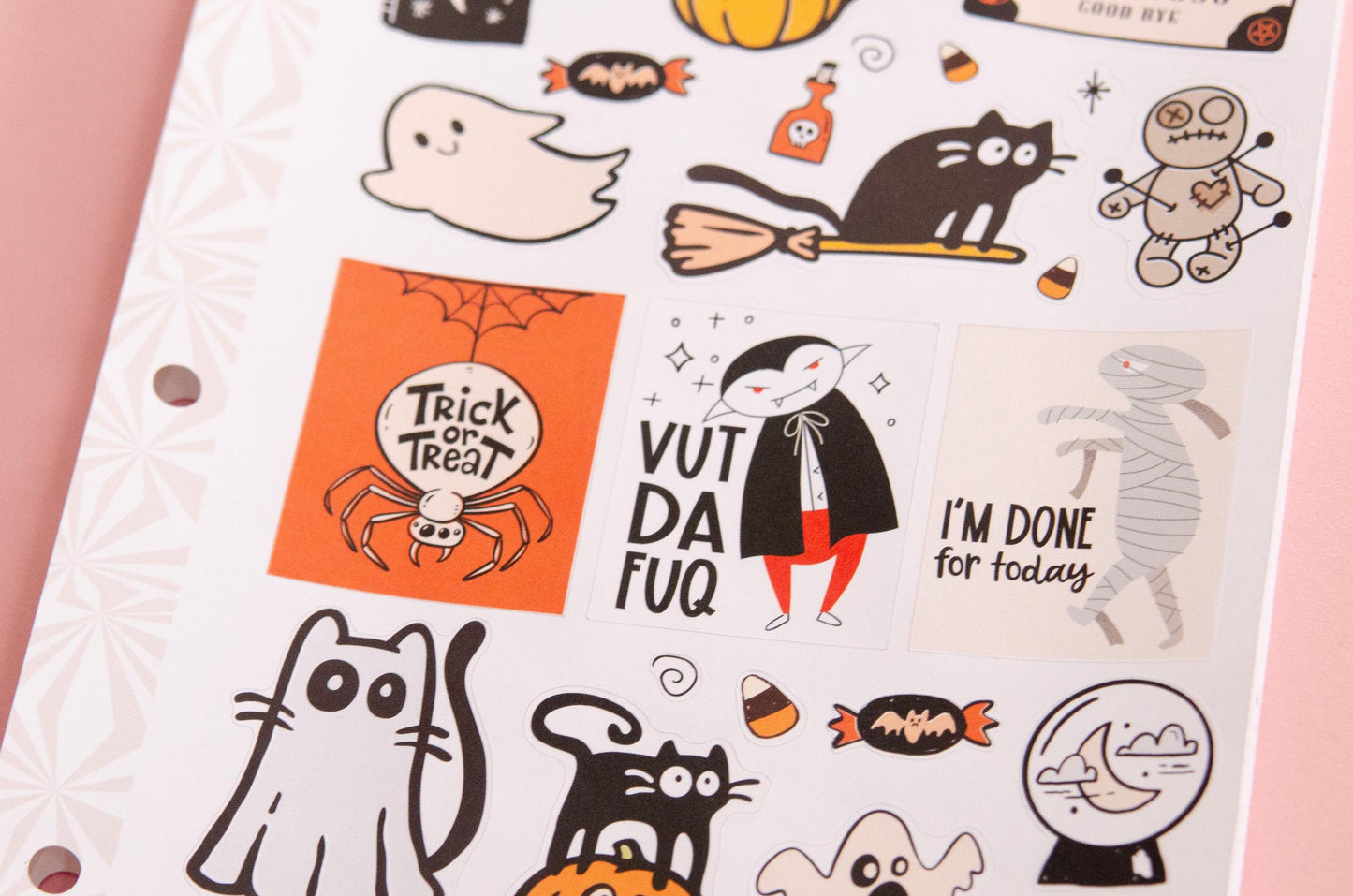 Halloween Spooky Jumbo Deco Planner Stickers | Junk Journaling Stickers