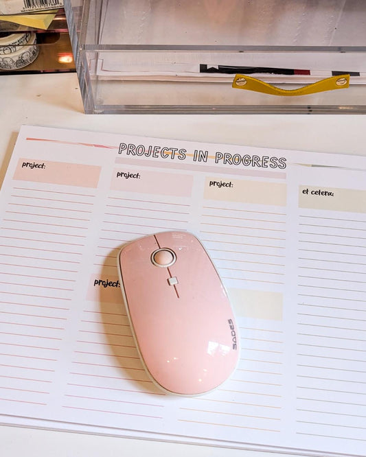 Projects In Progress Mouse Pad Notepad | Task Project Management Desk Pad | Cute To Do List | Time Management Tools | Productivity Notepad