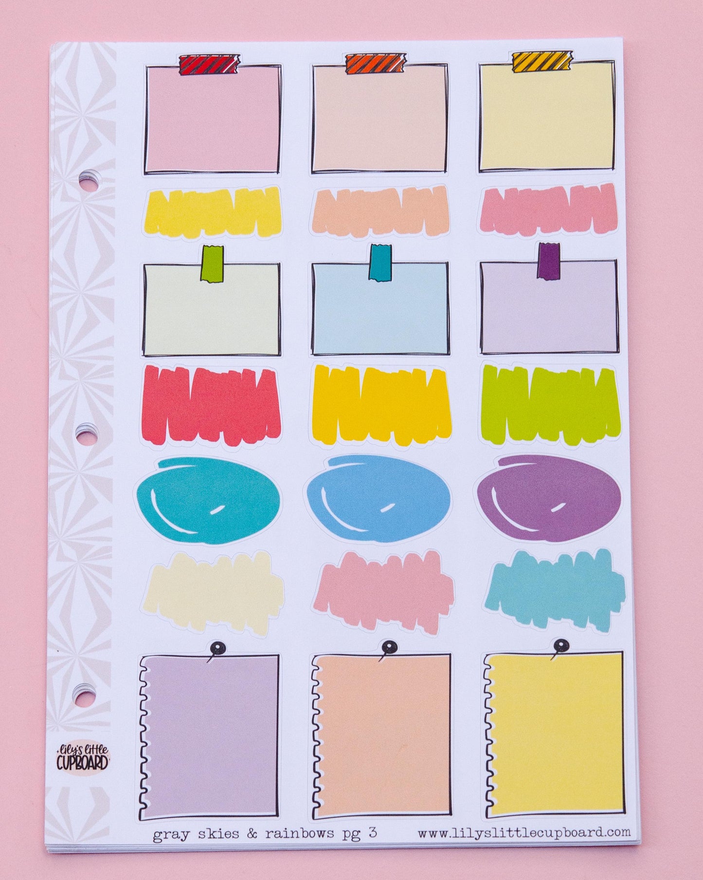 Gray Skies and Rainbows | Weekly Sticker Kit | Colorful Planner Kit | Cute Rainbow | Rainy Day Sticker Kit A la Carte Planner Kit