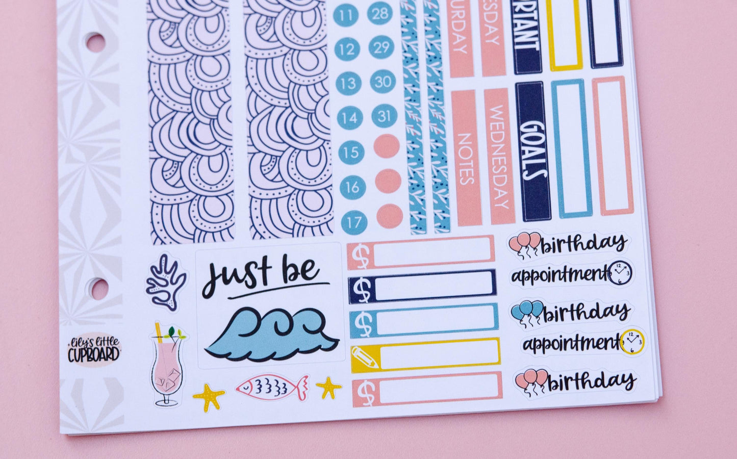 Beachy Keen Simple Monthly Kit | Monthly Spread Planner Kits | Monthly Planner Sticker Kits