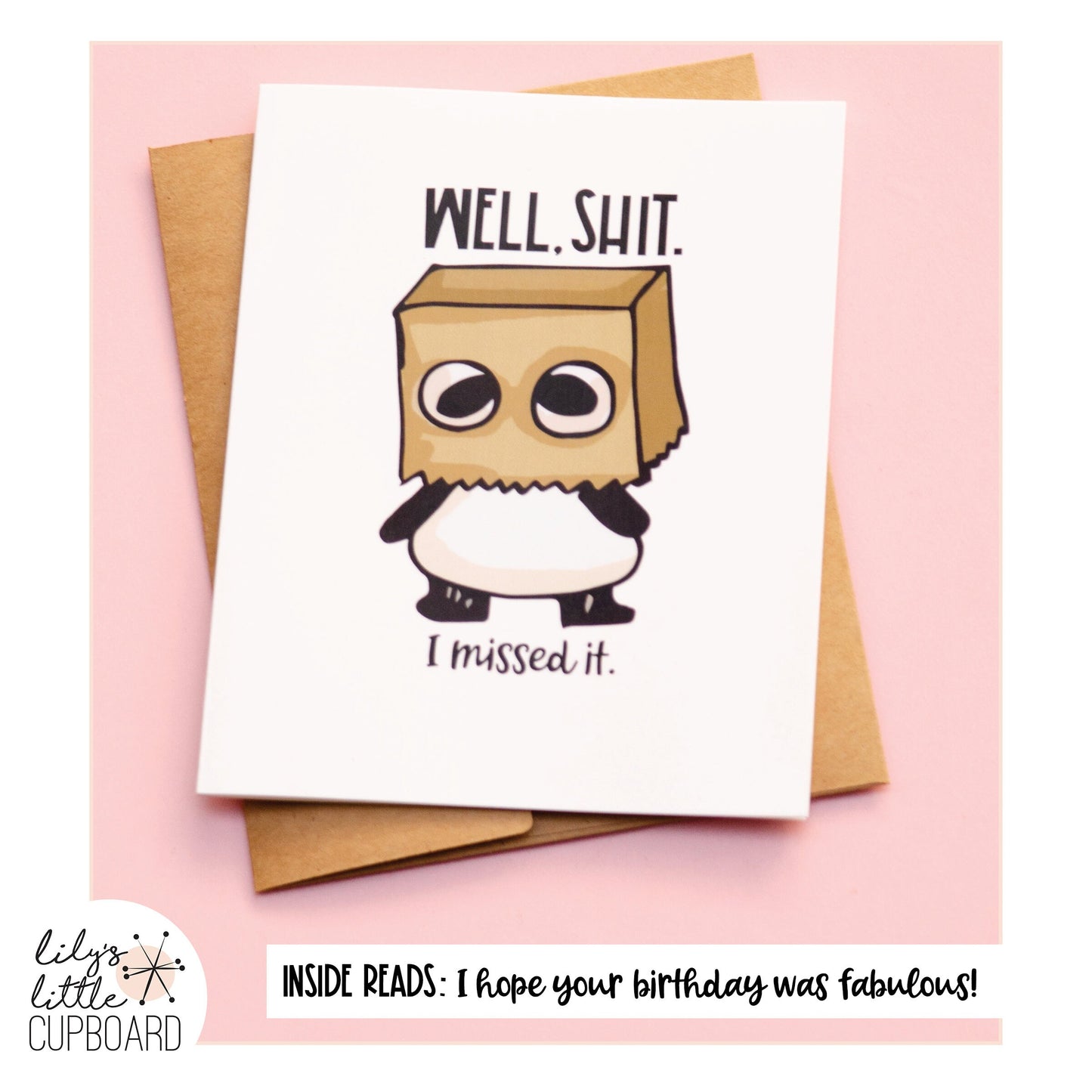 I Missed Your Birthday Card | Belated Birthday Card | I'm Sorry Card | Cute Greeting Card | A2 Card | Printed Support Card | Friendship Card
