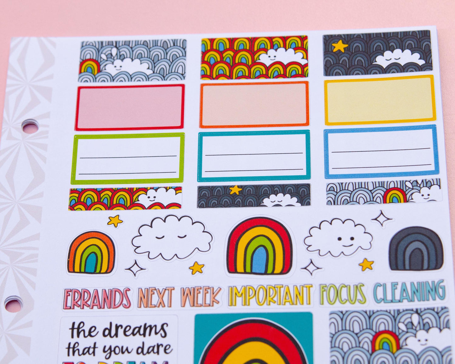 Gray Skies and Rainbows | Weekly Sticker Kit | Colorful Planner Kit | Cute Rainbow | Rainy Day Sticker Kit A la Carte Planner Kit