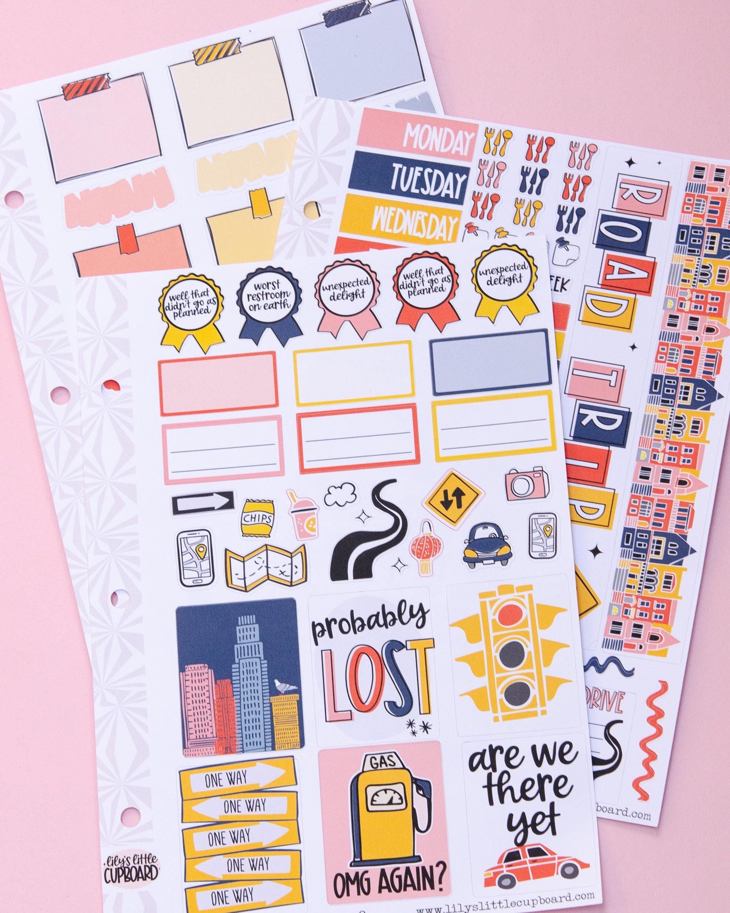 Cityscapes Road Trip Weekly Planner Kit | Weekly Sticker Kit | Travel Planner | Road Trip Planner | Vertical it | A la Carte Planner Kit