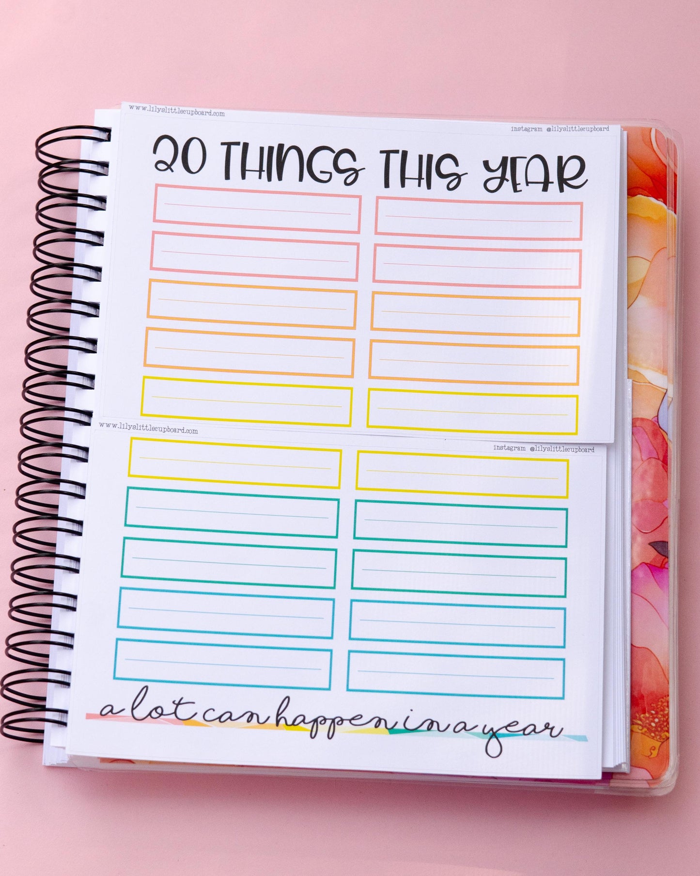 20 Things Bucket List Planner Stickers l Full Page Sticker | A5 Full Page Sticker | Dashboard Full Page Sticker | Notes Page Stickers