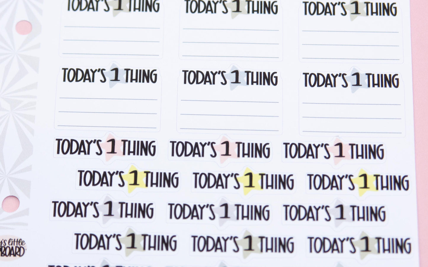 One Thing Today Planning Stickers  | Focused Task Script Stickers | Goal Planning Stickers | Functional Deco Stickers