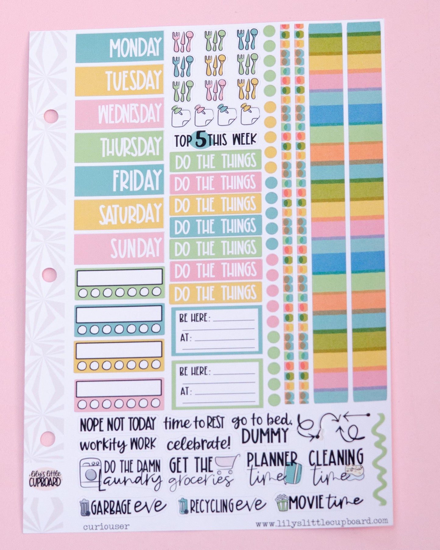 Curiouser and Curiouser Vertical Weekly Sticker Kit | Back to School Weekly Planner Sticker Kit | A la Carte Mini Kits | Weekly Planner Kit