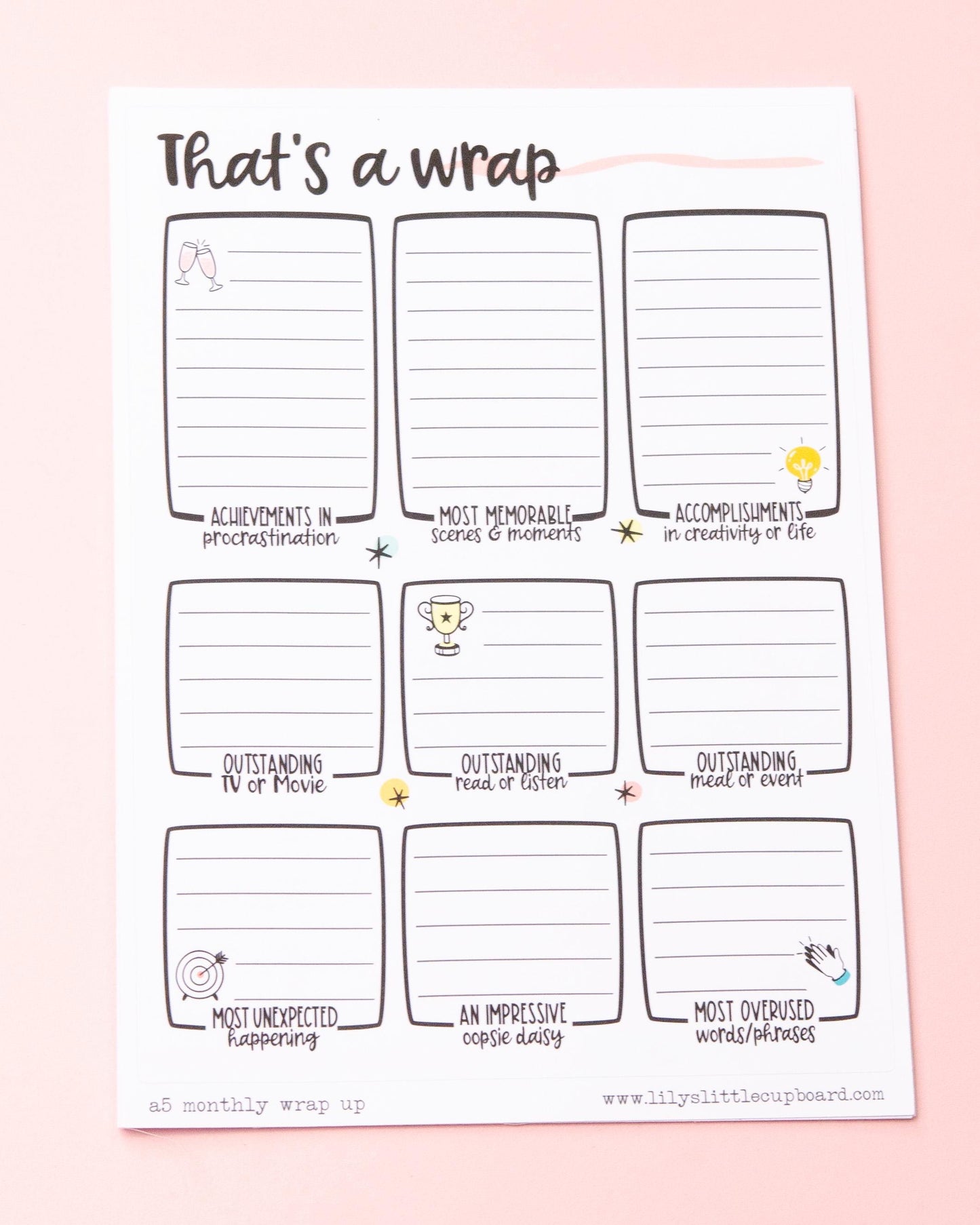 Full Page Notes Sticker Monthly Wrap Up | A5 Full Page | Monthly Awards Full Page | Dashboard | Memory Keeping | Currently Planner Stickers