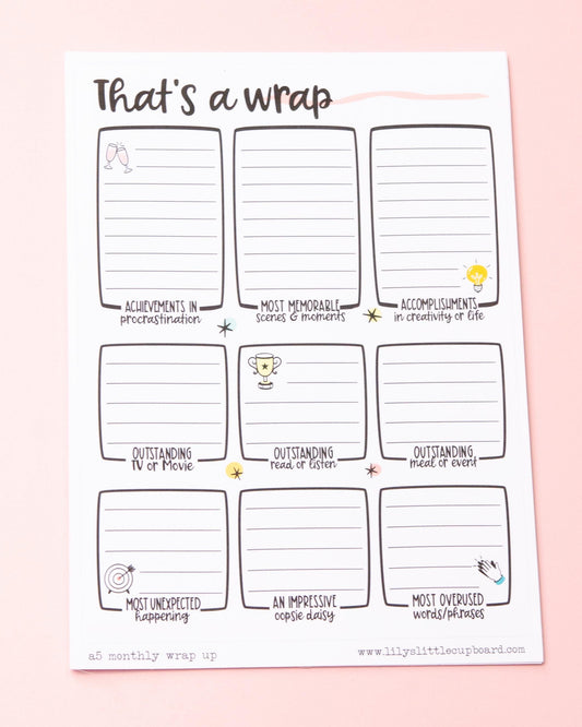 Full Page Notes Sticker Monthly Wrap Up | A5 Full Page | Monthly Awards Full Page | Dashboard | Memory Keeping | Currently Planner Stickers