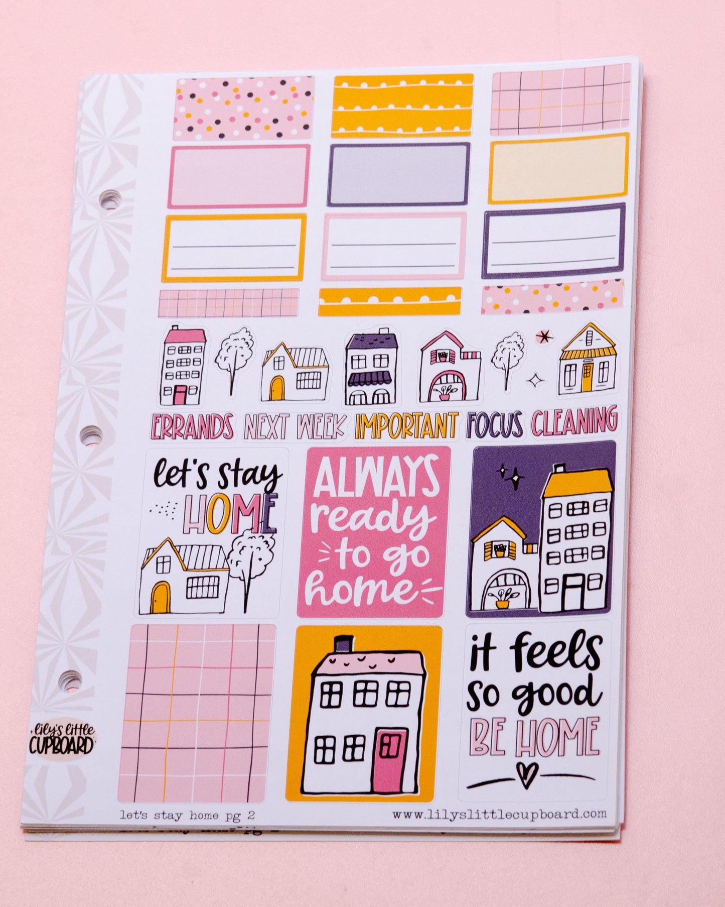 Let's Stay Home | Weekly Sticker Kit | Anytime Planner Kit | Cozy Vertical Sticker Kit | Cute Houses Sticker Kit A la Carte Planner Kit