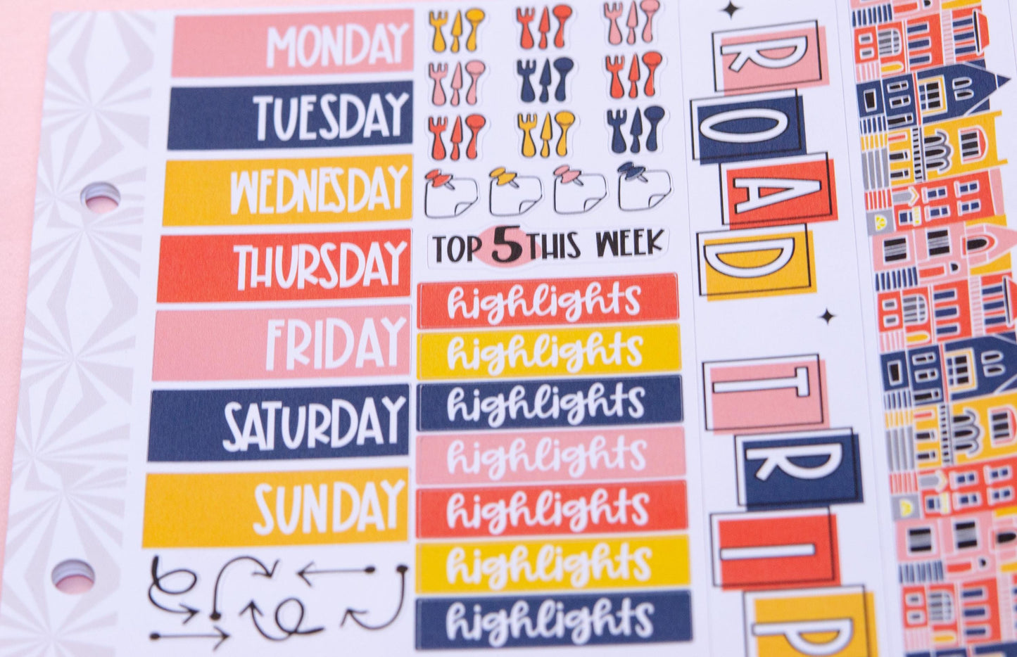 Cityscapes Road Trip Weekly Planner Kit | Weekly Sticker Kit | Travel Planner | Road Trip Planner | Vertical it | A la Carte Planner Kit