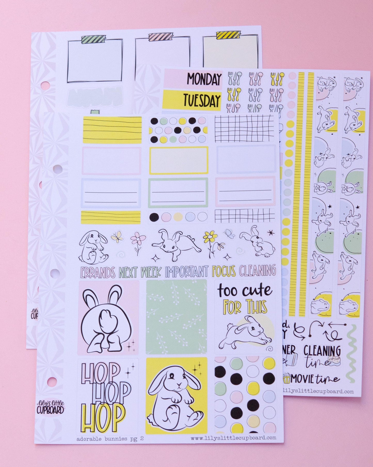 Adorable Bunnies | Weekly Sticker Kit | Spring Planner Kit | Cute Bunny Stickers Stickers | Pastel Bunny Sticker Kit A la Carte Planner Kit