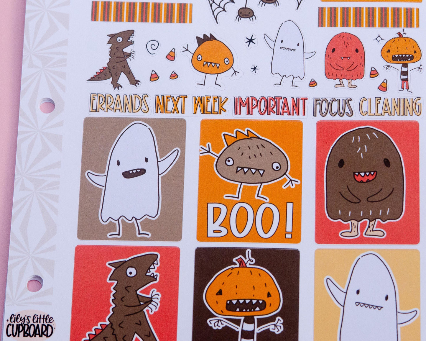 Monster Mash Vertical Weekly Sticker Kit | Halloween Weekly Planner Sticker Kit | A la Carte Mini Kits | Spooky Weekly Planner Kit
