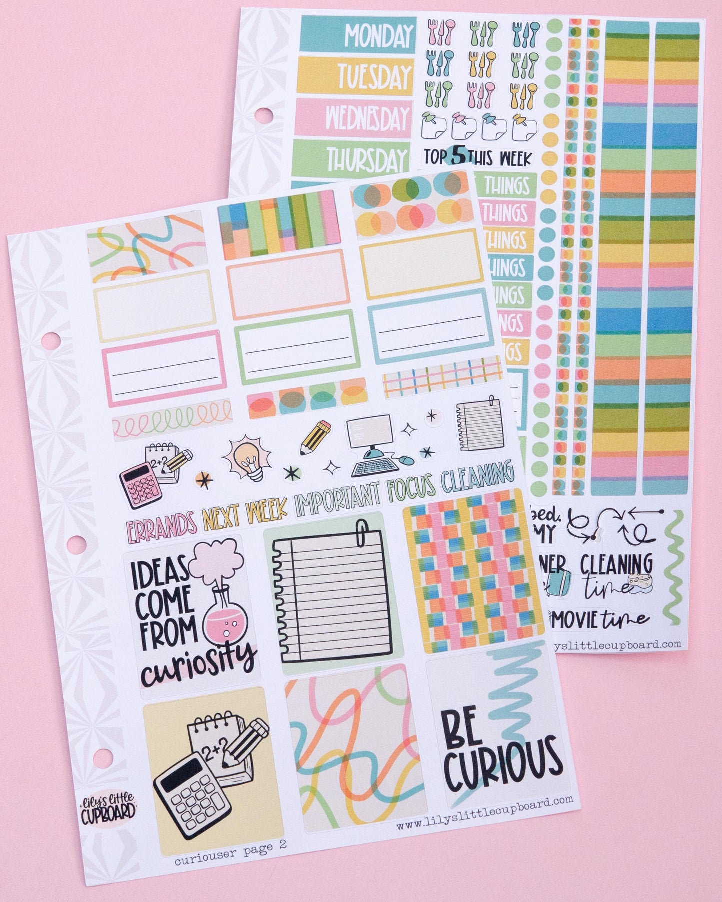 Curiouser and Curiouser Vertical Weekly Sticker Kit | Back to School Weekly Planner Sticker Kit | A la Carte Mini Kits | Weekly Planner Kit