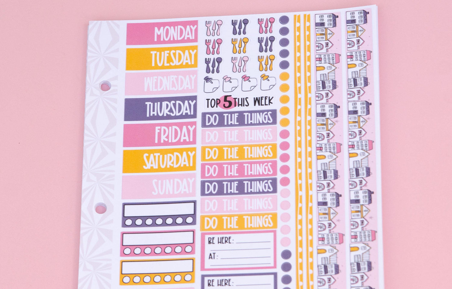 Let's Stay Home | Weekly Sticker Kit | Anytime Planner Kit | Cozy Vertical Sticker Kit | Cute Houses Sticker Kit A la Carte Planner Kit