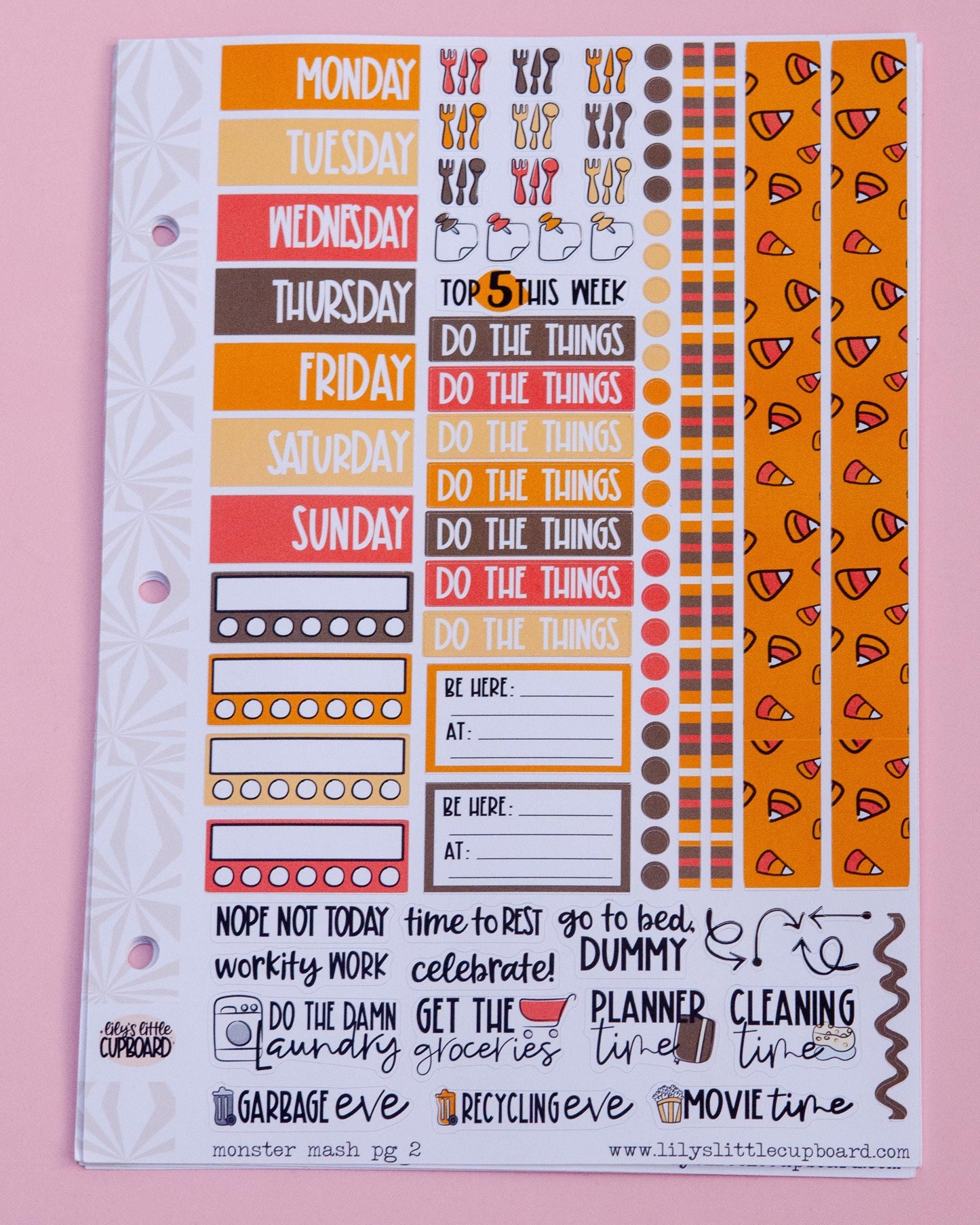 Monster Mash Vertical Weekly Sticker Kit | Halloween Weekly Planner Sticker Kit | A la Carte Mini Kits | Spooky Weekly Planner Kit