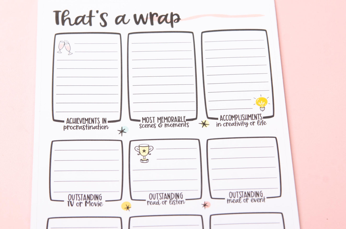 Full Page Notes Sticker Monthly Wrap Up | A5 Full Page | Monthly Awards Full Page | Dashboard | Memory Keeping | Currently Planner Stickers