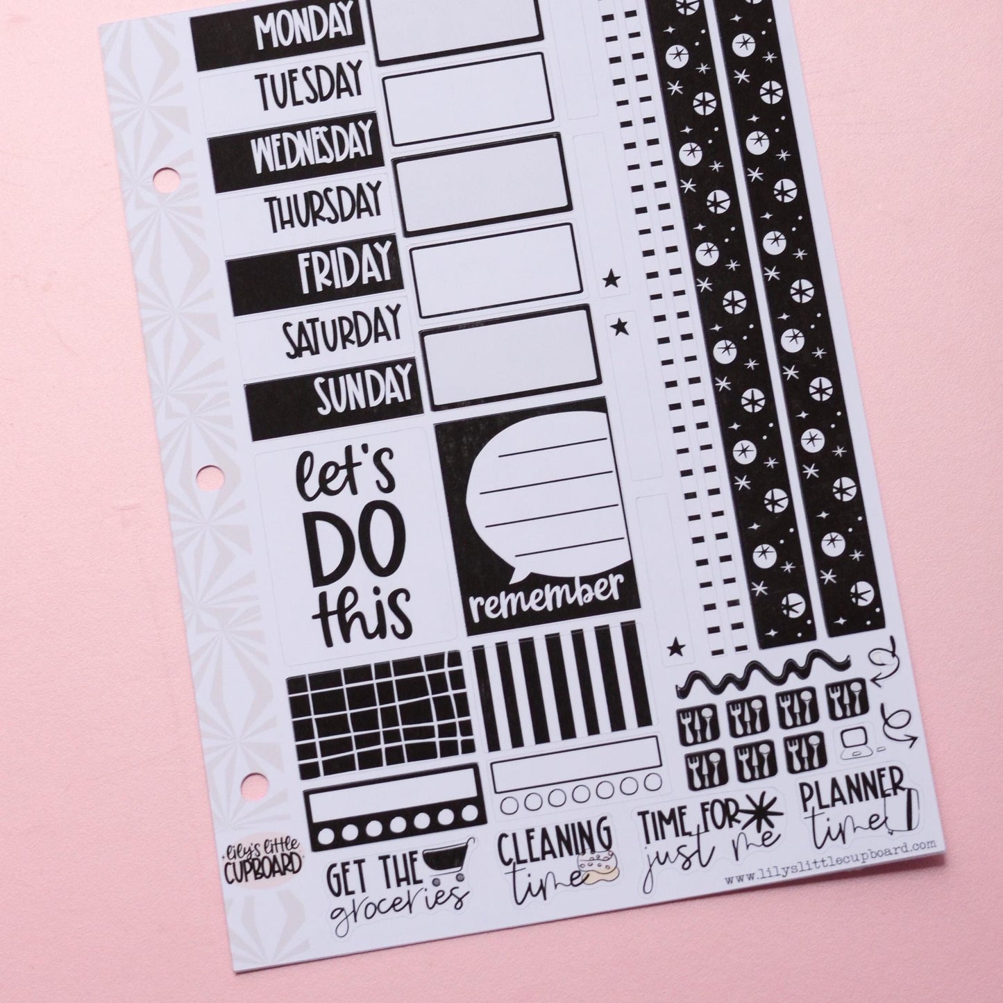 Monochrome Collection Black and White | Functional Planner Stickers | Typography Scripts Planner Stickers | Weekly Planner Sticker Kit