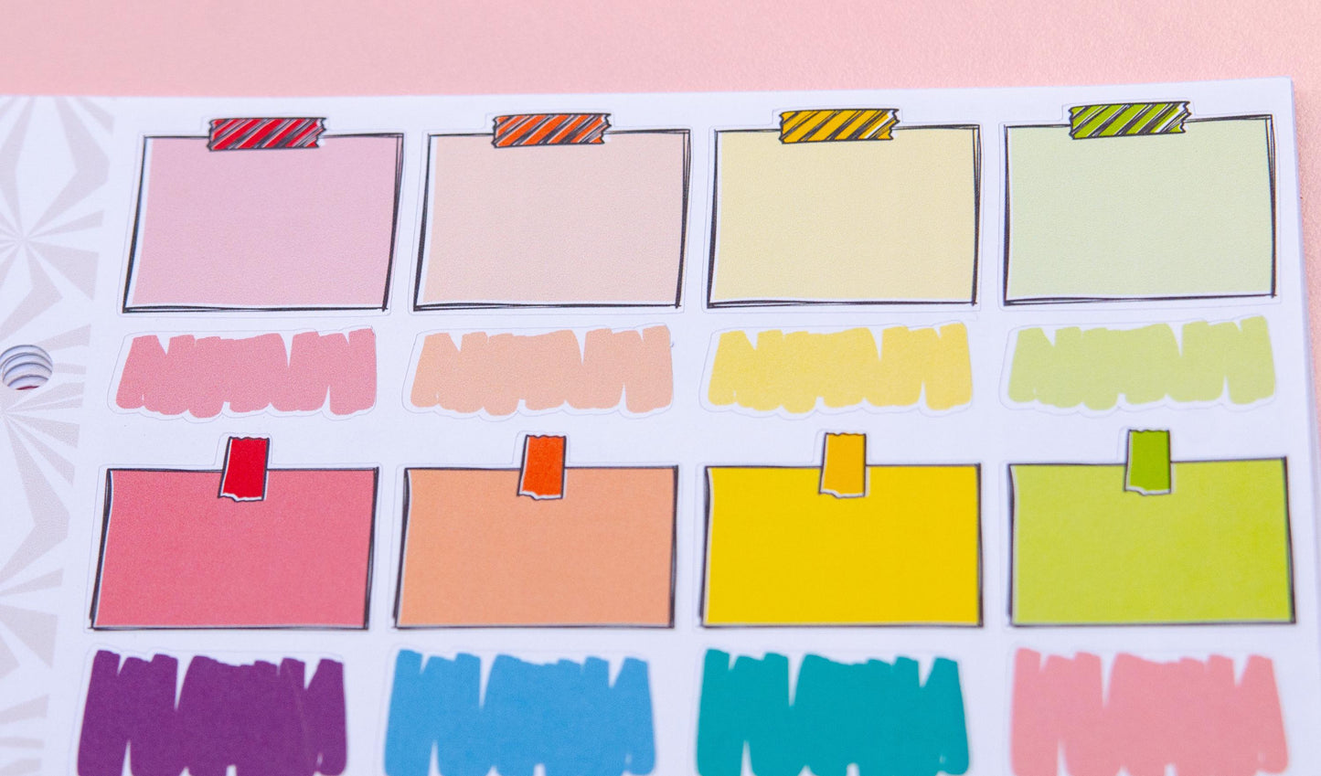 Gray Skies and Rainbows Hobonichi Cousin and Other A5 Weekly Sticker Kit in | Rainbow Sticker Kit | A5 Weekly Sticker Kit | Rainy Day Cute