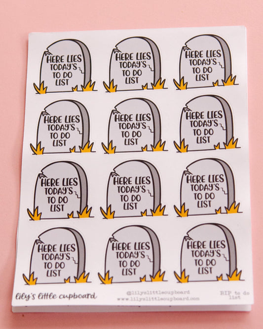 RIP My To Do List Deco Planner Stickers | Doodle Stickers | Halloween Planner Stickers