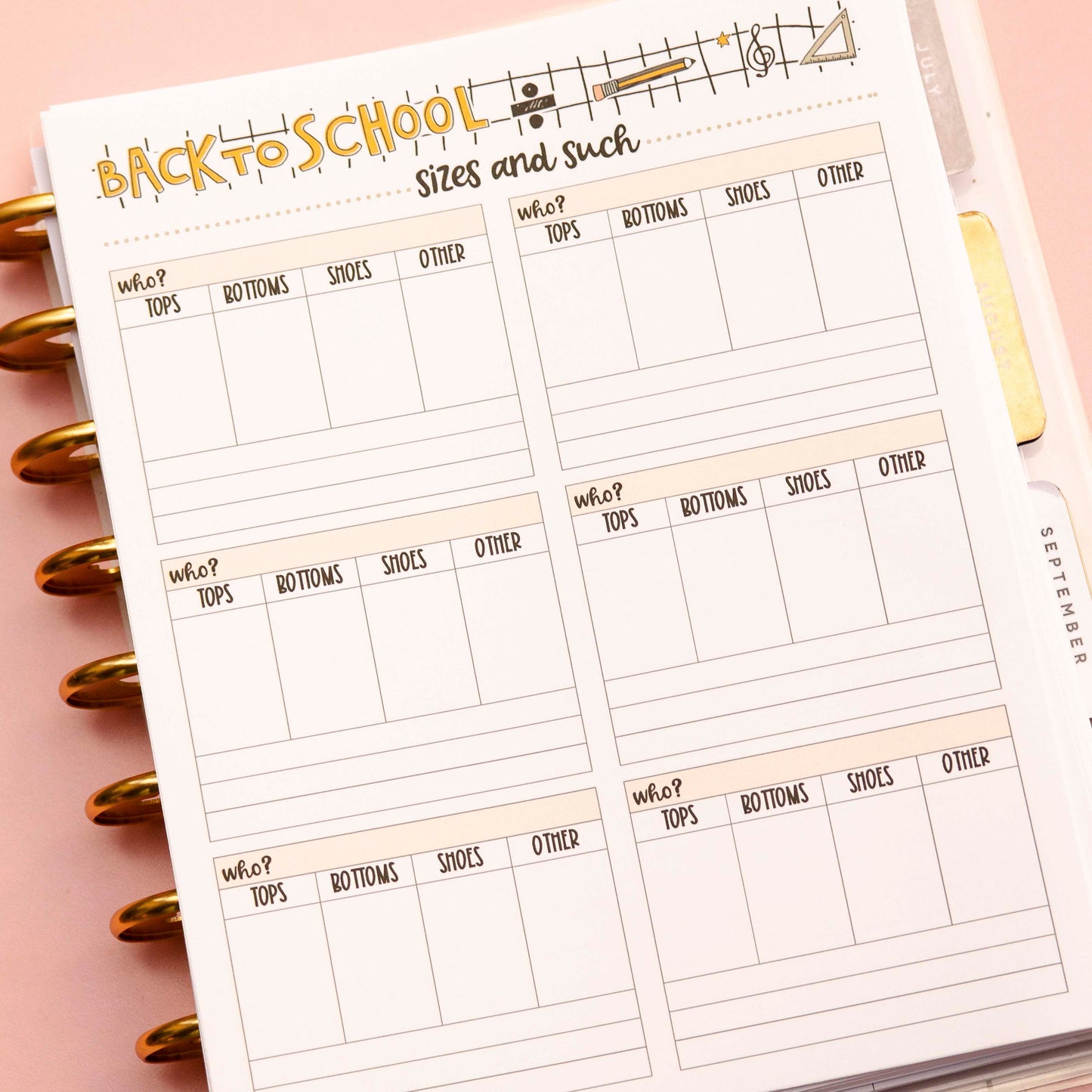 Back to School Printable Planner