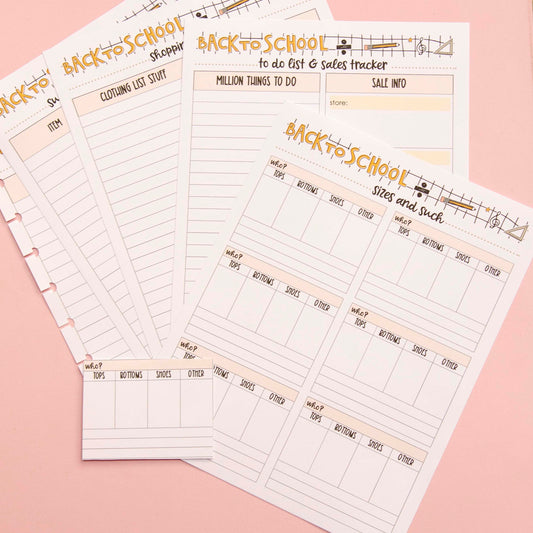 Back to School Printable Planner