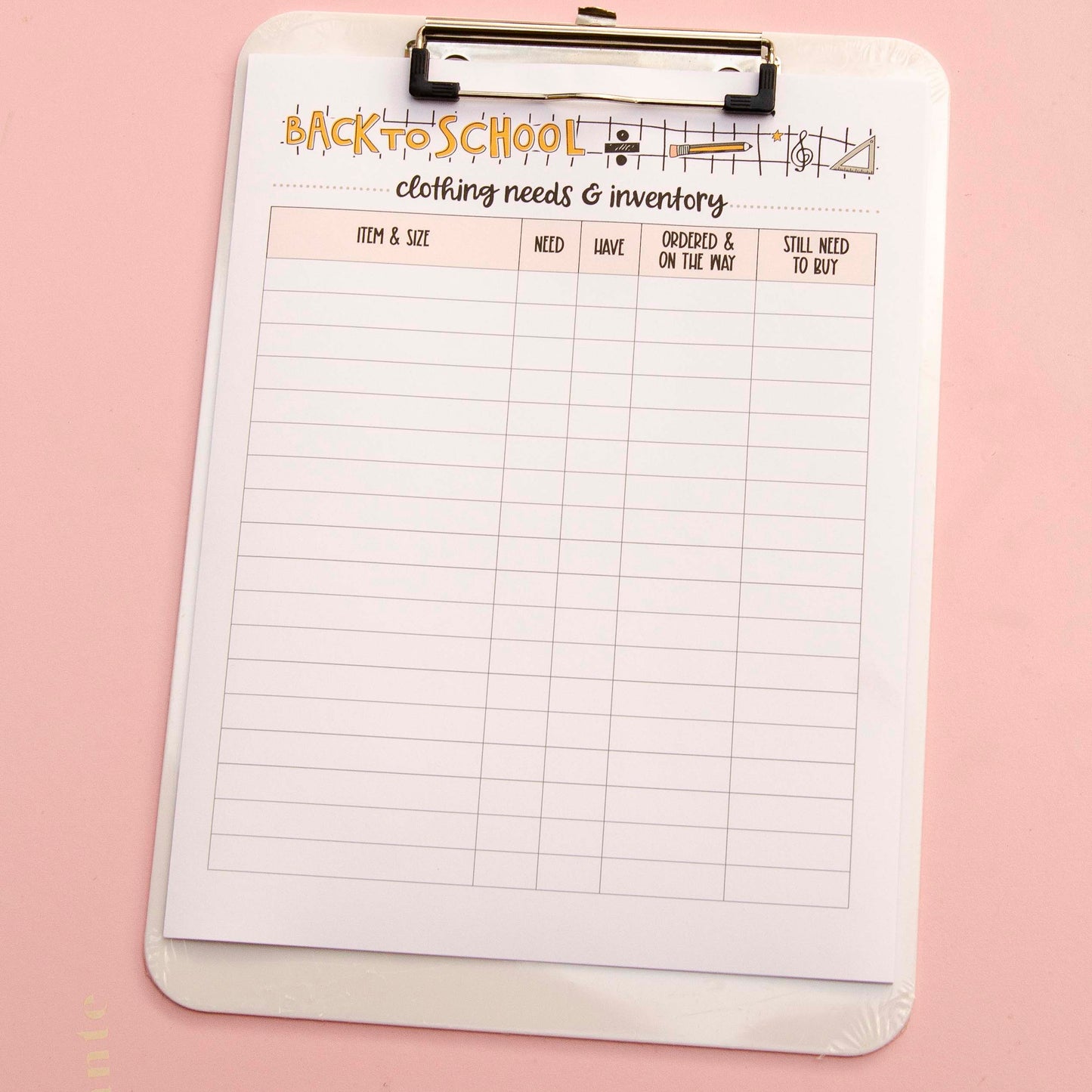 Back to School Printable Planner