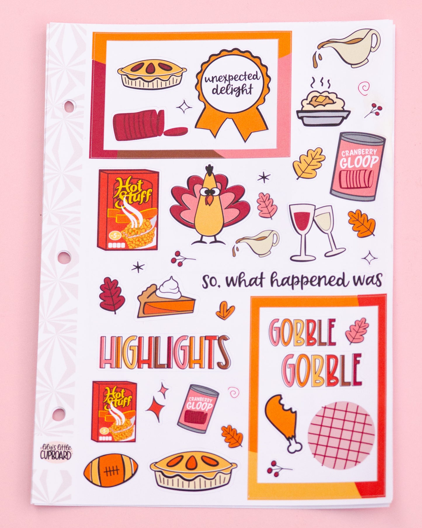 Turkey Talk Thanksgiving Journaling Sticker Kit: Jumbo Planner Stickers