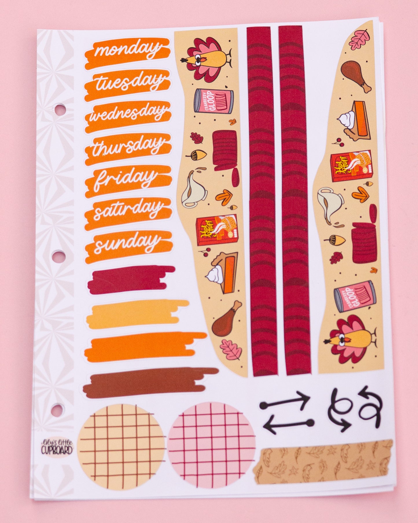 Turkey Talk Thanksgiving Journaling Sticker Kit: Jumbo Planner Stickers