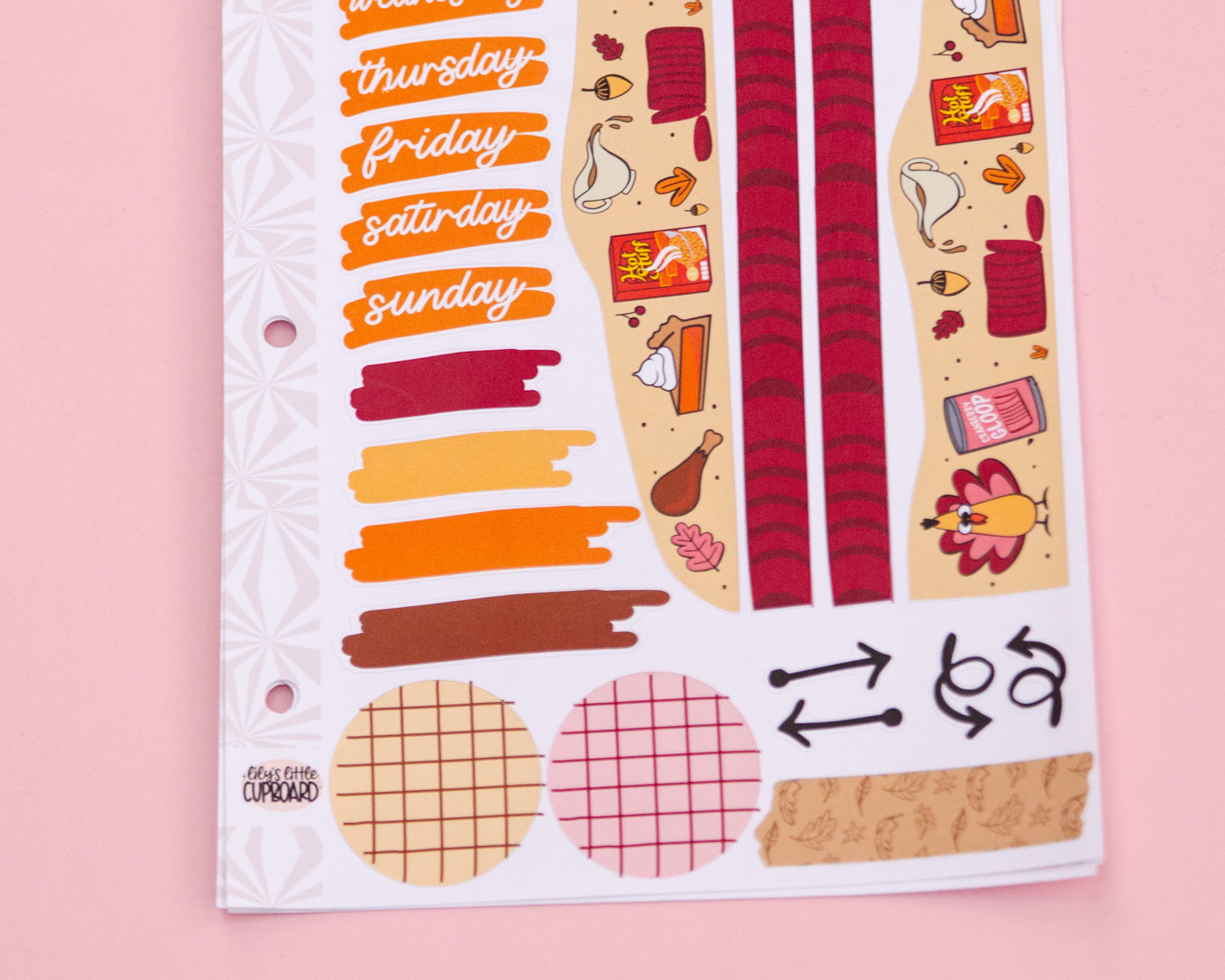 Turkey Talk Thanksgiving Journaling Sticker Kit: Jumbo Planner Stickers