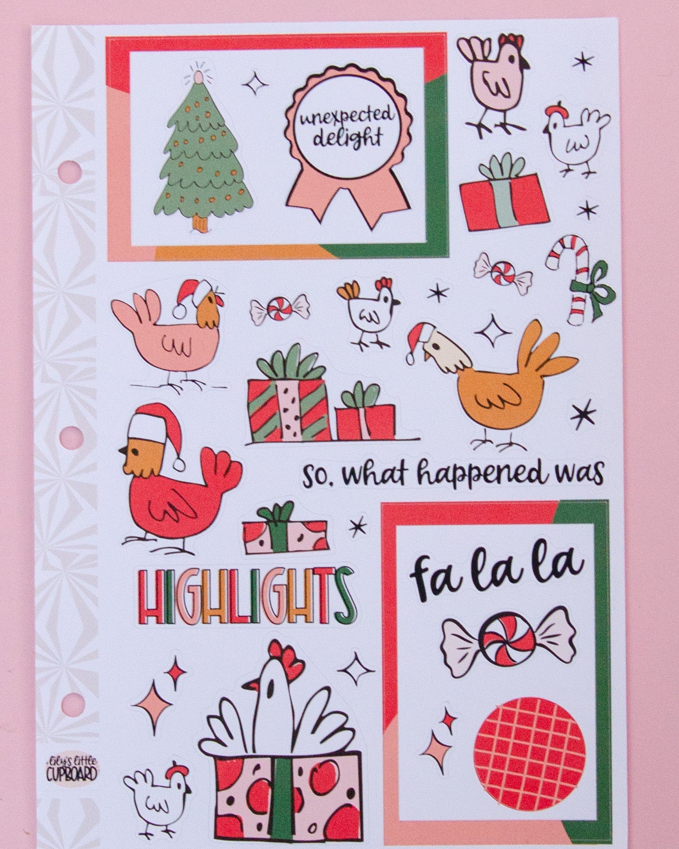 Christmas Chickens Journaling Sticker Kit: Jumbo Planner Stickers