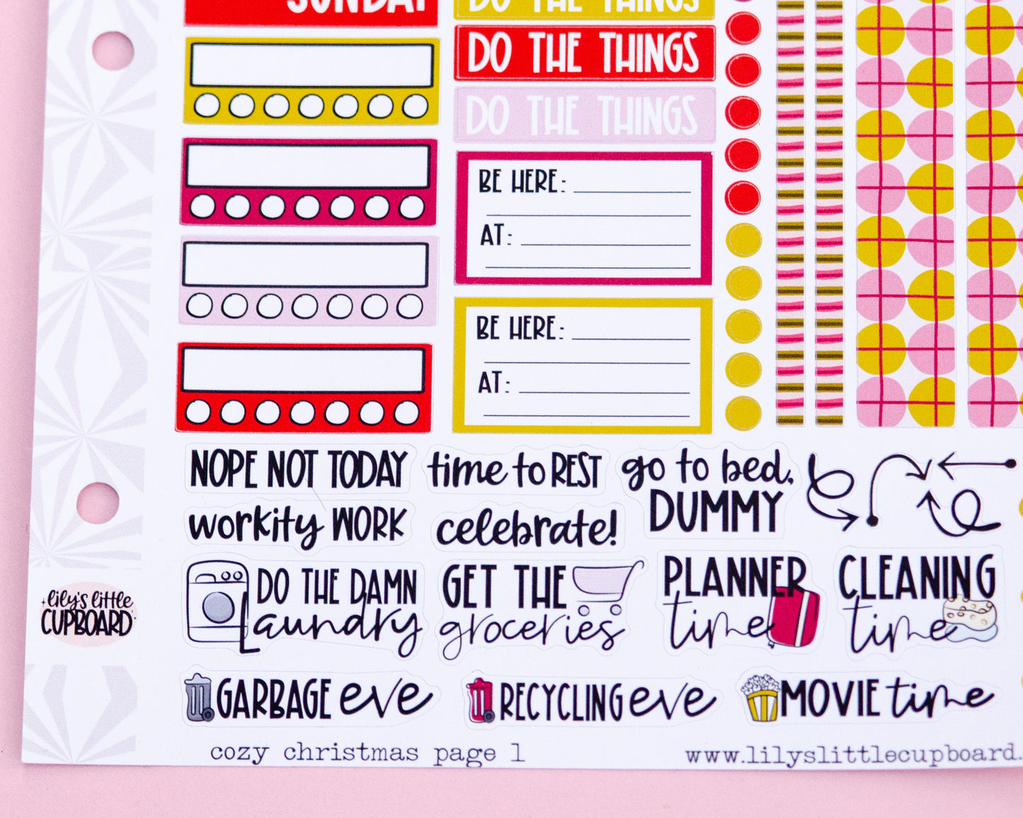 Cozy Christmas Vertical Sticker Kit: Weekly Planner Sticker Kit