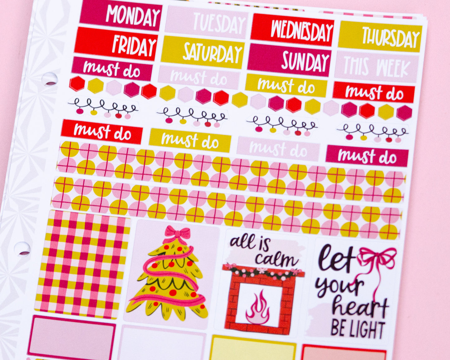 Cozy Christmas Planner Stickers: Hobonichi Cousin A5 Weekly Kit