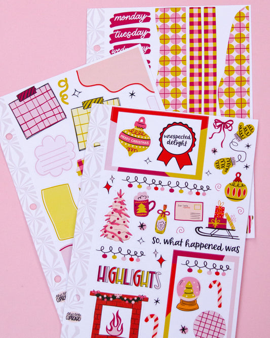 Cozy Christmas Journaling Sticker Kit: Jumbo Planner Stickers