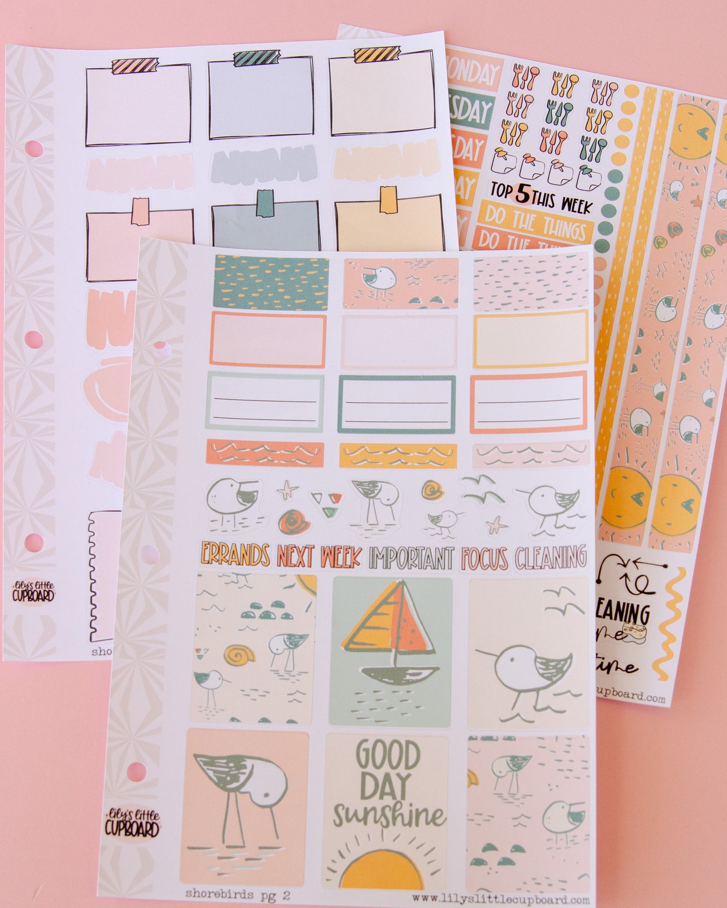 Shorebirds Weekly Vertical Standard Kit | Weekly Sticker Kit | Colorful Planner Kit | Cute Birds | Rainy Day Sticker Kit A la Carte Planner Kit (Copy)