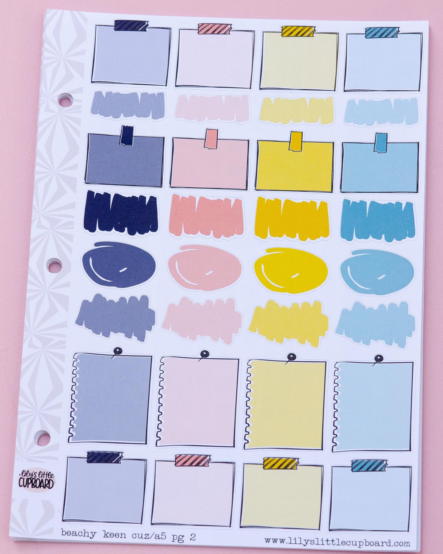 Beachy Keen Hobonichi Cousin and Other A5 Weekly Sticker Kit in | Beach Day Sticker Kit | A5 Weekly Sticker Kit | Beach Planner Cute